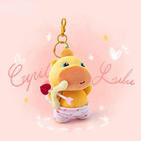 Duoai × Capybara Lulu Cupid Plush Keychain – Cute Bag Charm Kawaii Gift Collection