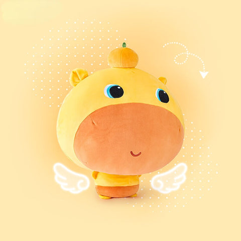 Duoai x Capybara Lulu Big Head Plush Pillow – Cute Yellow Stuffed Animal Hug Cushion