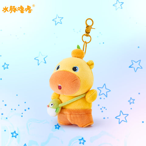 Duoai × Capybara Lulu Pufferfish Bag Plush Pendant – Cute Kawaii Animal Bag Charm Gift