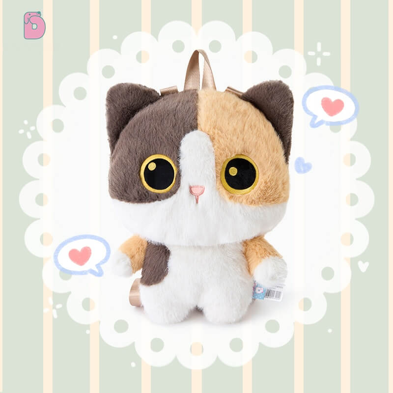 Duoai Original Cat Plush Backpack – 50cm (19.7") Cute Stuffed Animal Shoulder Bag, Realistic Cat Toy Backpack Gift for Girls Duoai Plush