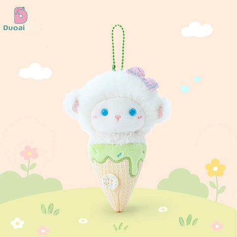 Duoai Original Fluffy Sheep Dessert Plush Keychain – Cute Bag Charm Gift Toy
