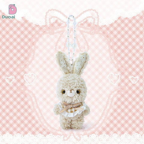 Duoai Original Curly Bunny Plush Collection – Kawaii Bunny Stuffed Animal & Keychain Cute Gift Collection