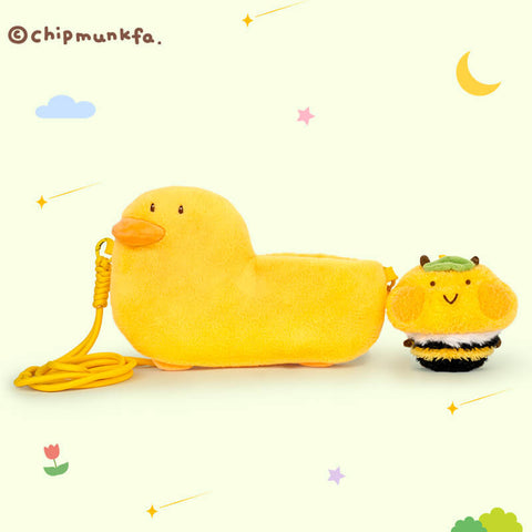 Duoai Honeybee Plush Crossbody Bag – Cute Bumblebee Plush Purse for Girls & Friends (17×23cm / 6.7×9") Duoai Plush