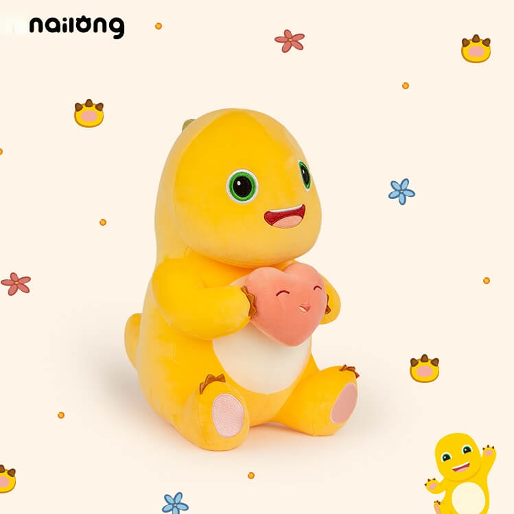 Duoai NaiLong Dragon Plush – 13.8" & 17.7" Cute Stuffed Toy with Heart or Flowers – Birthday Gift Duoai Plush
