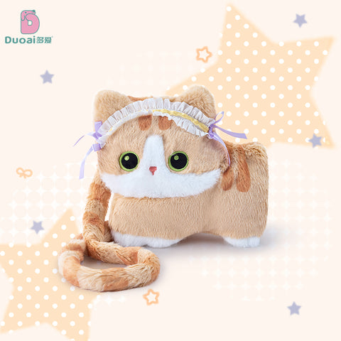 Duoai Original Cat Plush Crossbody Bag – Kawaii Cat Shoulder Bag Cute Plush Purse Collection