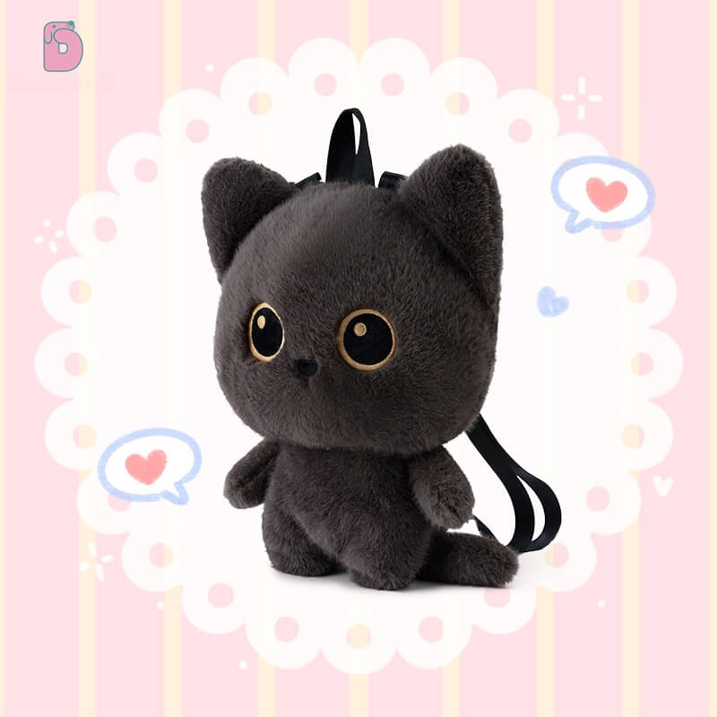 Duoai Original Cat Plush Backpack – 50cm (19.7") Cute Stuffed Animal Shoulder Bag, Realistic Cat Toy Backpack Gift for Girls Duoai Plush