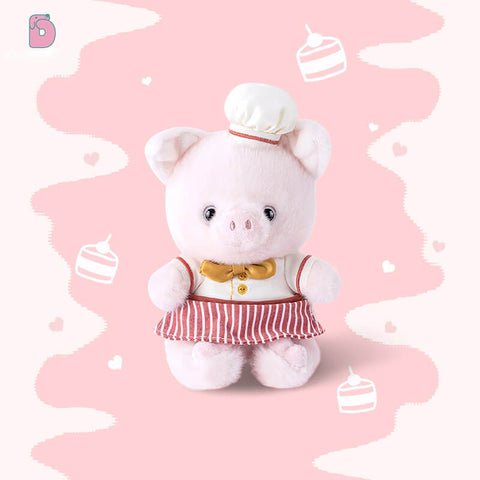 Duoai Original PINKY PIG SERIES Plush Toy – Soft Baker, Pastry Chef & Chef Pig Doll