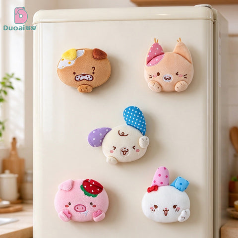Duoai Original Animal Plush Fridge Magnet Collection – Cute Kawaii Stuffed Animal Toy