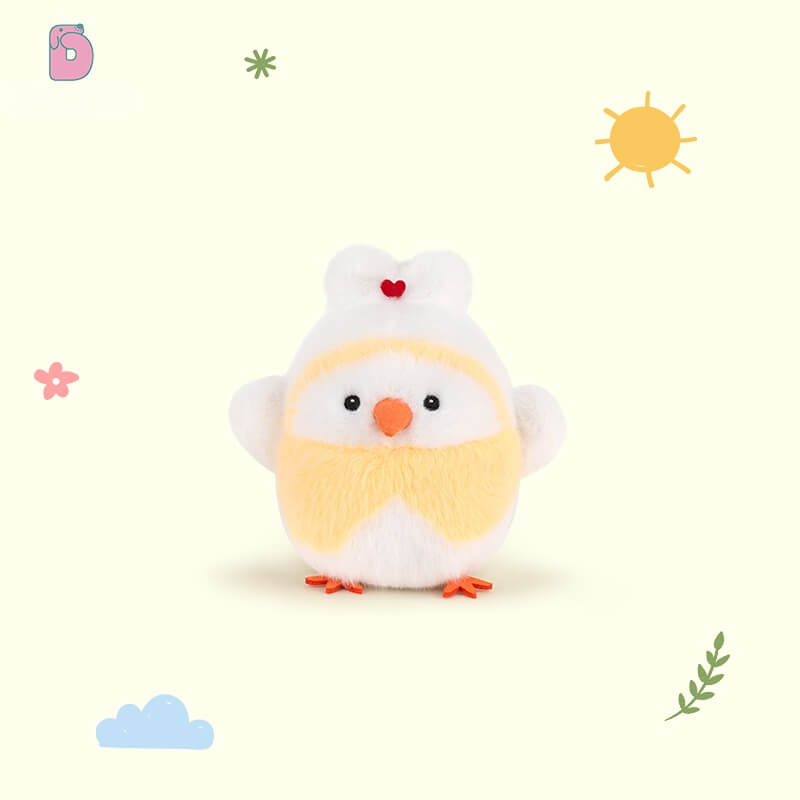 Duoai Original Cute Chick Plush Keychain – 3.9" Mini Backpack Charm, Creative Chicken Bag Pendant & Gift for Girls