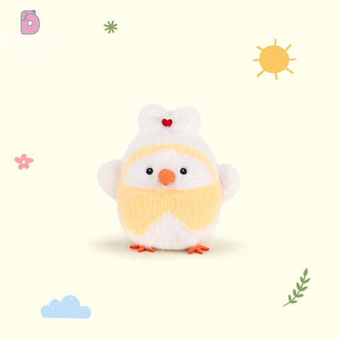 Duoai Original Cute Chick Plush Keychain – 3.9" Mini Backpack Charm, Creative Chicken Bag Pendant & Gift for Girls