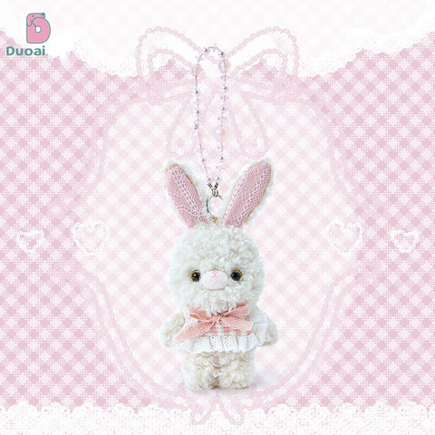 Duoai Original Curly Bunny Plush Collection – Kawaii Bunny Stuffed Animal & Keychain Cute Gift Collection