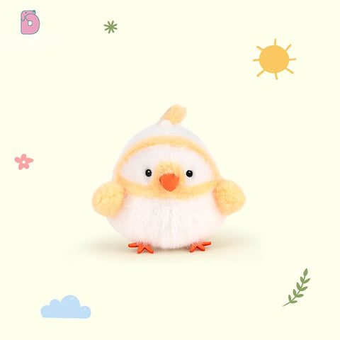 Duoai Original Cute Chick Plush Keychain – 3.9" Mini Backpack Charm, Creative Chicken Bag Pendant & Gift for Girls