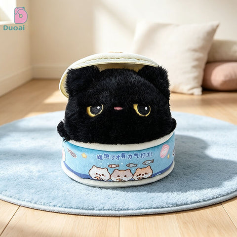 Duoai Original Canned Cat Plush Keychain – Cute Kitty Bag Charm Kawaii Gift Collection