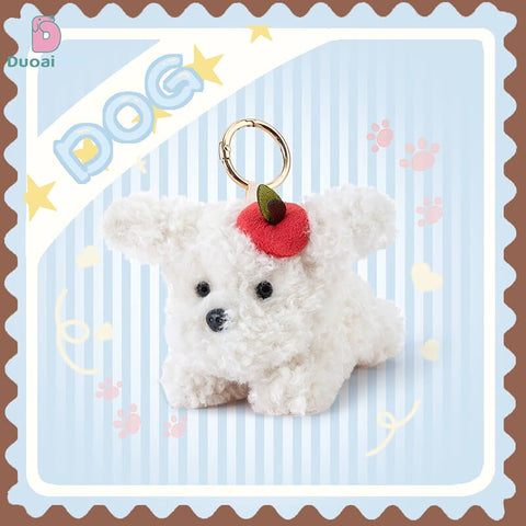 Duoai Vintage Dog Plush Keychain – Cute Bag Charm (3.1" / 5.5")