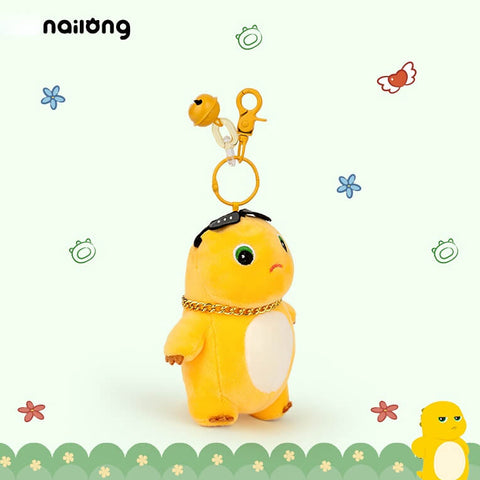 NaiLong Plush Keychain with Squeak – 13cm / 5.1in Sunglasses Dragon, Cute Car Key Fob & Backpack Charm Duoai Plush