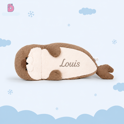 Personalized Giant Seal Plush – Custom Name Embroidered Hug Pillow