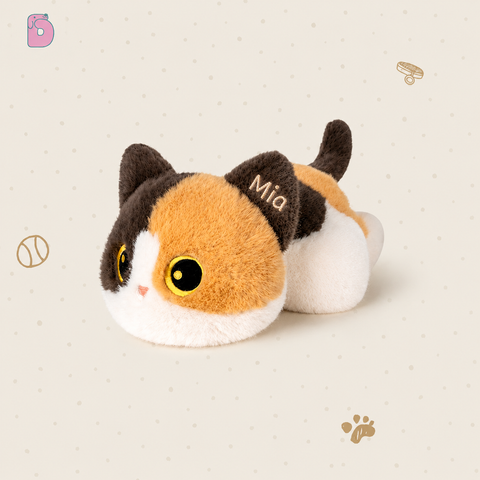 Personalized Duoai Calico Cat Plush – Custom Embroidered Name Gift