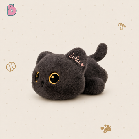 Personalized Duoai Original Cat Plush – Custom Embroidered Name Gift