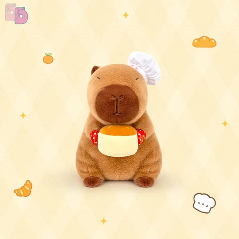 Duoai Capybara Cake Chef Plush – 8.7in & 13in Sitting Toy Duoai Plush