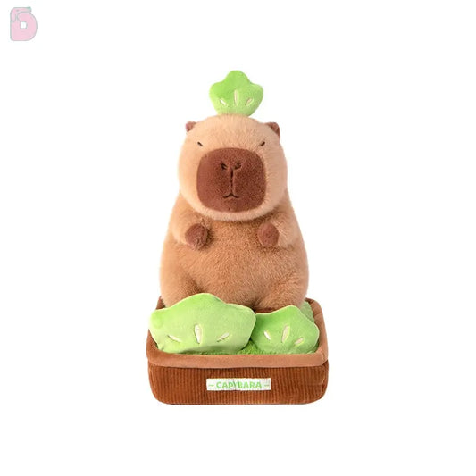 Duoai Original Plant Pot Capybara Plush – 11.8" Cute Sitting Toy in 4 Leaf Styles Duoai Plush