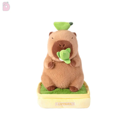 Duoai Original Plant Pot Capybara Plush – 11.8" Cute Sitting Toy in 4 Leaf Styles Duoai Plush