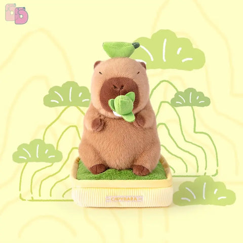 Duoai Original Plant Pot Capybara Plush – 11.8" Cute Sitting Toy in 4 Leaf Styles Duoai Plush