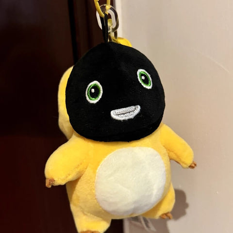 Grumpy Dragon Plush Keychain – 13cm / 5.1in Black-Face & Beaten-Up NaiLong, Cute Backpack Charm & Gift Duoai Plush