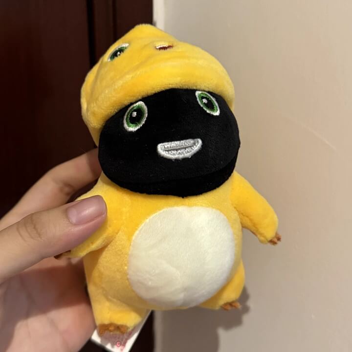 Grumpy Dragon Plush Keychain – 13cm / 5.1in Black-Face & Beaten-Up NaiLong, Cute Backpack Charm & Gift Duoai Plush