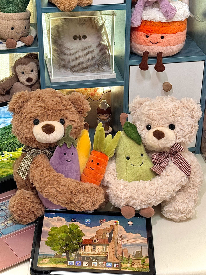 Duoai Hugging Couple Teddy Bears – Buttoned Together Plush Gift Set (11.8") Duoai Plush