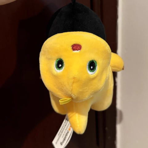 Grumpy Dragon Plush Keychain – 13cm / 5.1in Black-Face & Beaten-Up NaiLong, Cute Backpack Charm & Gift Duoai Plush