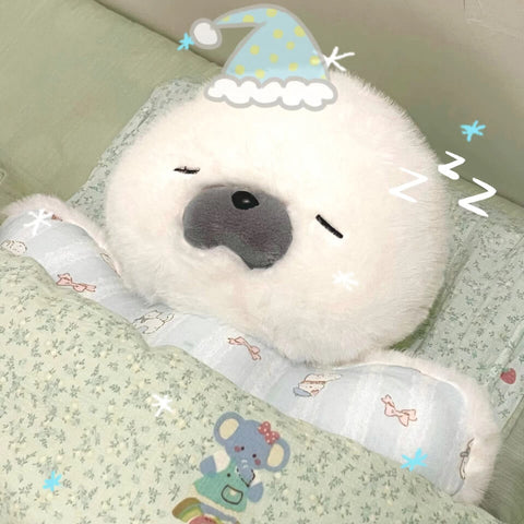 🐬 Duoai Original Seal Plush Pillow – 21.6" Soft Sleeping Seal Stuffed Animal, Blue / White / Brown Cuddle Plush for Nighttime Comfort & Birthday Gift