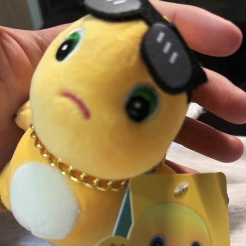 NaiLong Plush Keychain with Squeak – 13cm / 5.1in Sunglasses Dragon, Cute Car Key Fob & Backpack Charm Duoai Plush