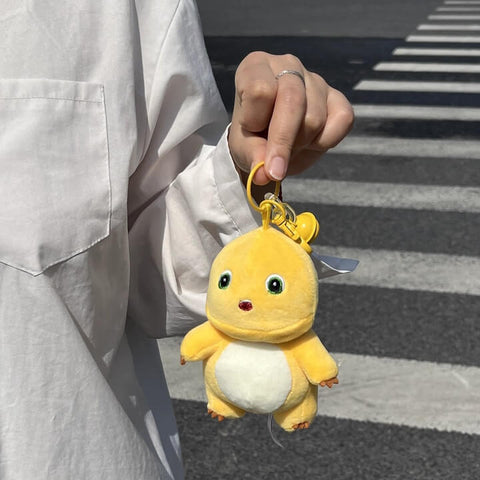 Grumpy Dragon Plush Keychain – 13cm / 5.1in Black-Face & Beaten-Up NaiLong, Cute Backpack Charm & Gift Duoai Plush