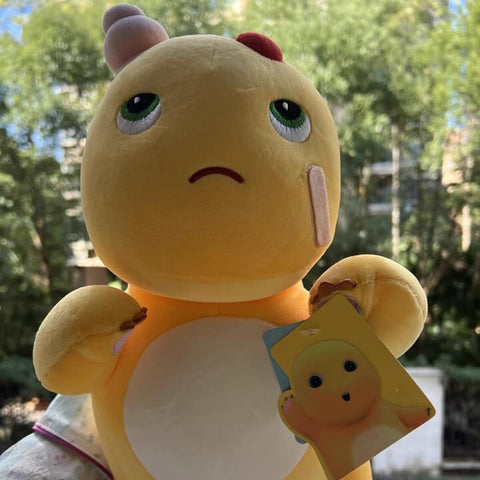 🥺 NAILONG Not-So-Tough Dragon Plush – 15.7" Embroidered Sad Face Stuffed Toy, Cute & Huggable Dino Gift Duoai Plush