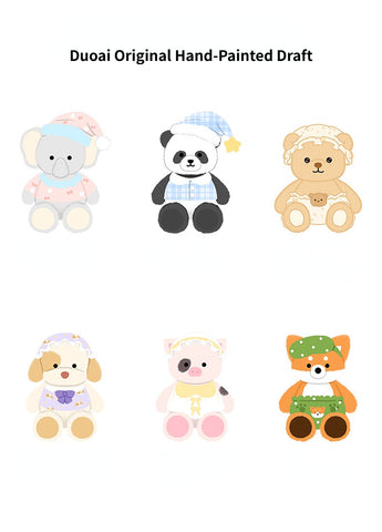 🏷️ Duoai Sweet Dream Plush Series – 8" & 12" Cute Stuffed Animals: Elephant, Fox, Panda, Puppy, Bear, Pig – Sleepy Plush Toy Gifts for Kids & Girls Duoai Plush