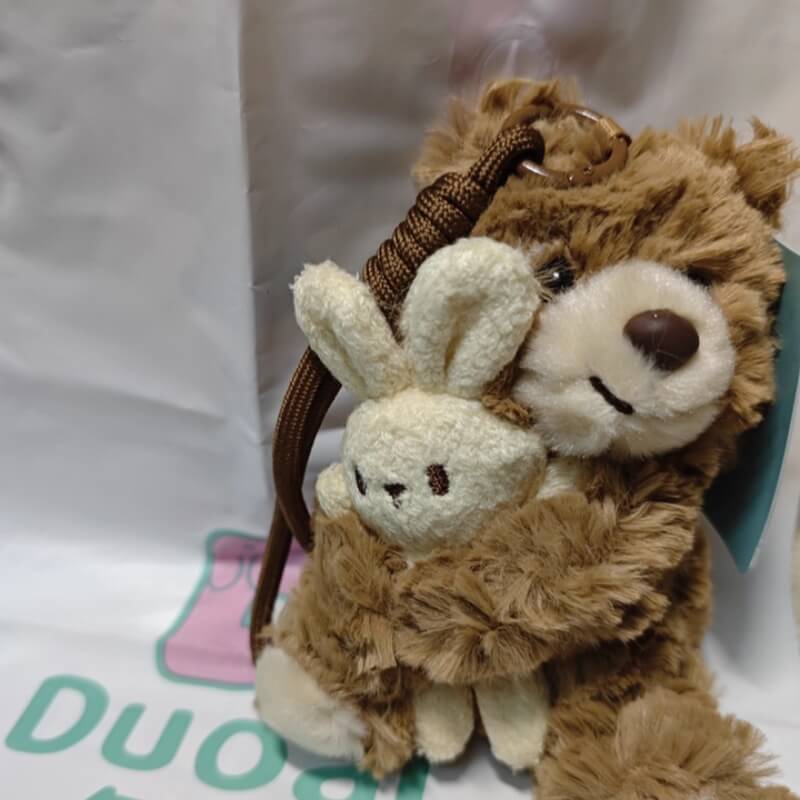 Duoai Birthday Hat Plush Keychain – Bear & Bunny 4.7" Duoai Plush