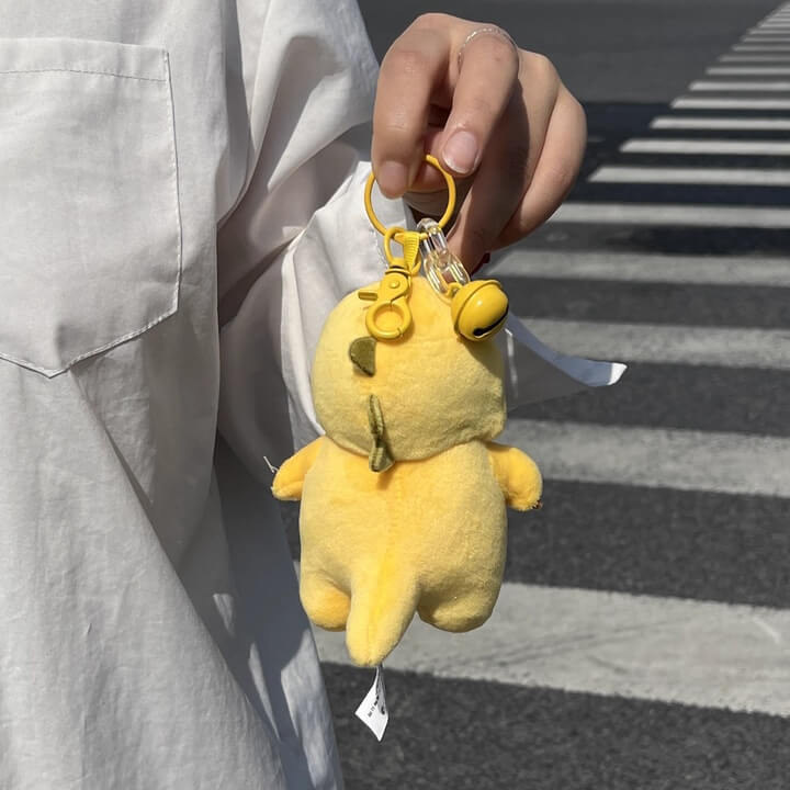 Grumpy Dragon Plush Keychain – 13cm / 5.1in Black-Face & Beaten-Up NaiLong, Cute Backpack Charm & Gift Duoai Plush