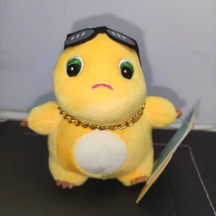 NaiLong Plush Keychain with Squeak – 13cm / 5.1in Sunglasses Dragon, Cute Car Key Fob & Backpack Charm Duoai Plush