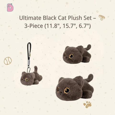 Duoai Original Cat Plush – Black, Calico & Siamese Gifts