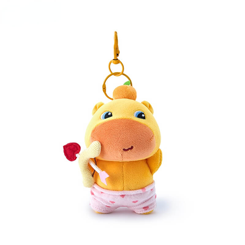 Duoai × Capybara Lulu Cupid Plush Keychain – Cute Bag Charm Kawaii Gift Collection