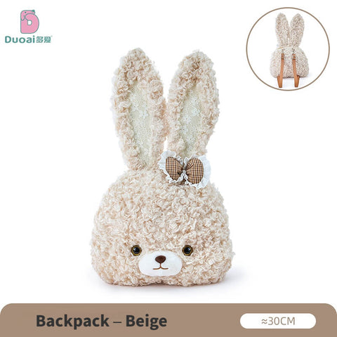 Duoai Original Curly Bunny Plush Backpack – Kawaii Bunny Crossbody Bag Cute Gift Collection