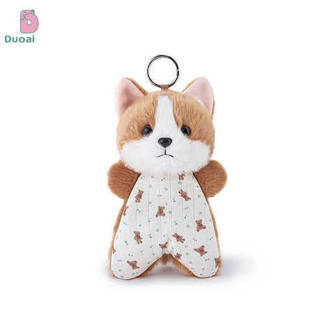 Duoai Original Bean Bag Fluffy Puppy Keychain – Cute Dog Bag Charm Kawaii Gift Collection
