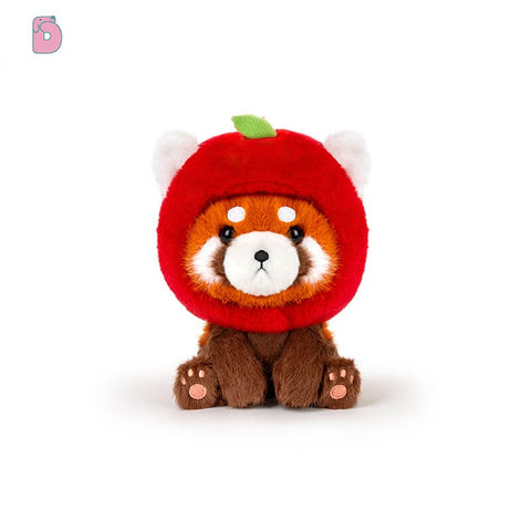 Duoai Red Panda Plush – 4.7" Desk Buddy with Cute Hoodie (Strawberry, Ghost, Apple & Paper Bag Duoai Plush