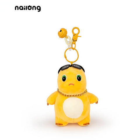 NaiLong Plush Keychain with Squeak – 13cm / 5.1in Sunglasses Dragon, Cute Car Key Fob & Backpack Charm Duoai Plush