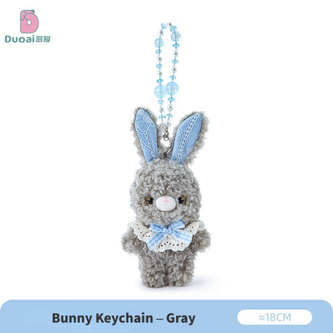 Duoai Original Curly Bunny Plush Collection – Kawaii Bunny Stuffed Animal & Keychain Cute Gift Collection
