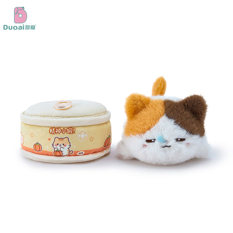 Duoai Original Canned Cat Plush Keychain – Cute Kitty Bag Charm Kawaii Gift Collection