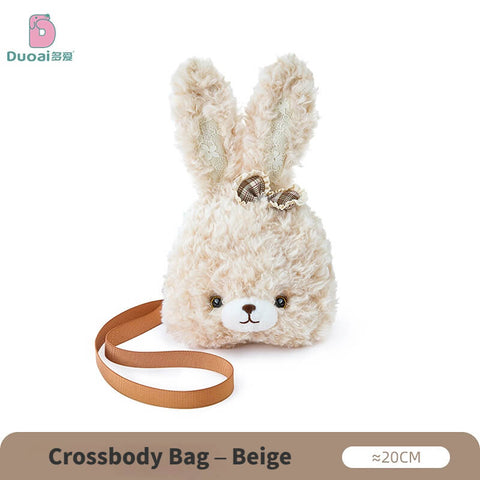 Duoai Original Curly Bunny Plush Backpack – Kawaii Bunny Crossbody Bag Cute Gift Collection