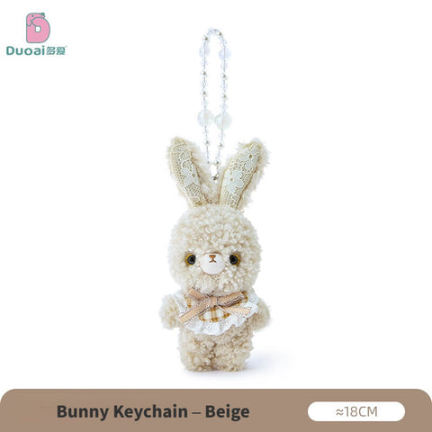 Duoai Original Curly Bunny Plush Collection – Kawaii Bunny Stuffed Animal & Keychain Cute Gift Collection