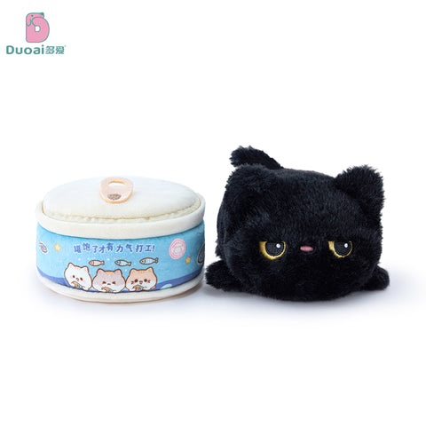 Duoai Original Canned Cat Plush Keychain – Cute Kitty Bag Charm Kawaii Gift Collection