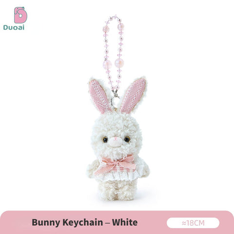 Duoai Original Curly Bunny Plush Collection – Kawaii Bunny Stuffed Animal & Keychain Cute Gift Collection